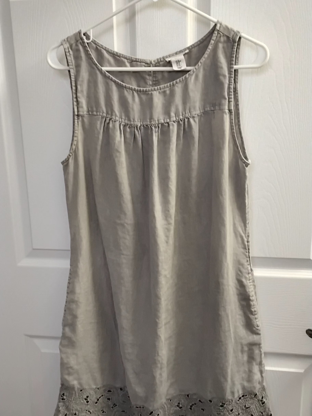 Artisan NY 100% Linen Sleeveless‎ Eyelet Hem Dress Size Med